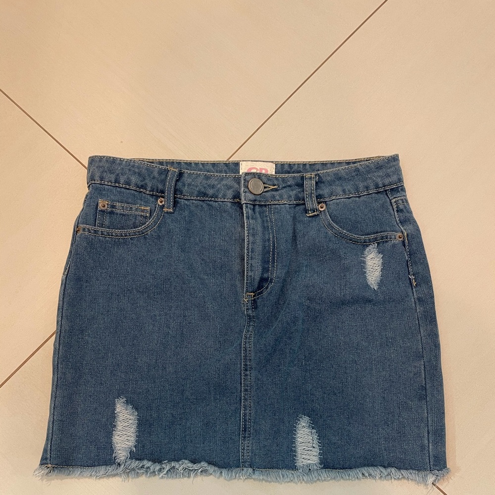 NWT Distressed Denim Skirt